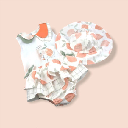 Limon Desenli Turuncu 3’lü Takım