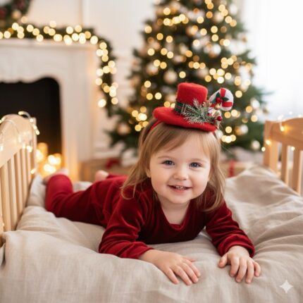 Kırmızı Yılbaşı Şapkası Saç Bandı